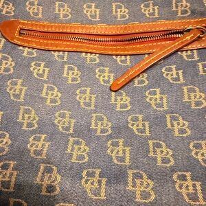 Dooney & Bourke Monogram Blue and Brown Duffel Bag